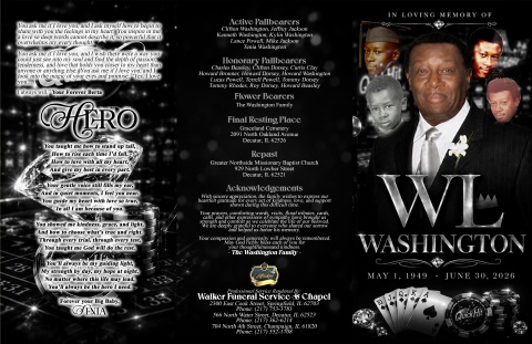 W.L. Washington - Keepsake Program (11x17)