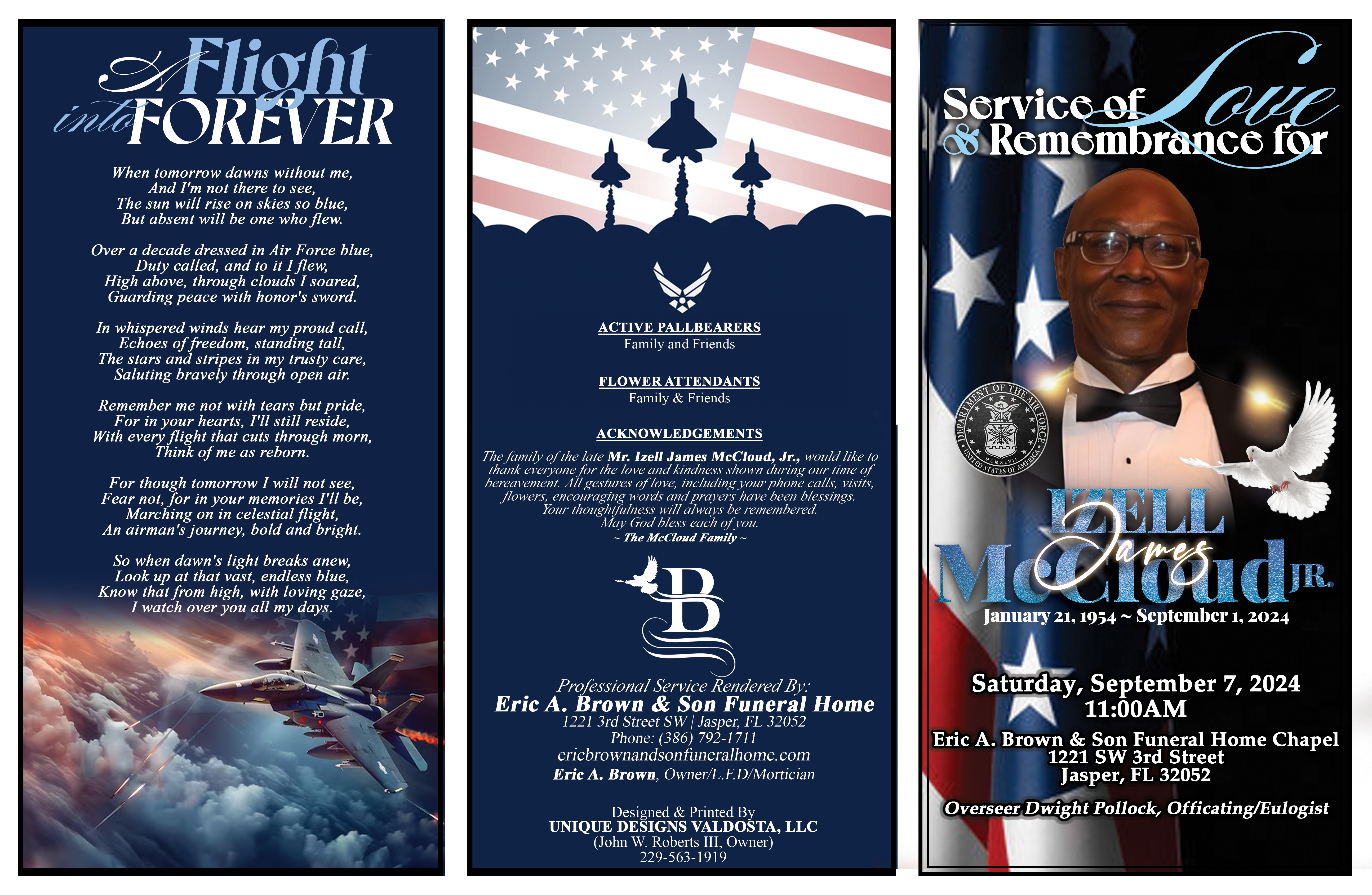 Mr. Izell McCloud Jr - Funeral Program