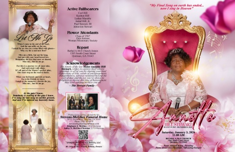 Sister Annette Hill Stewart - Keepsake Program