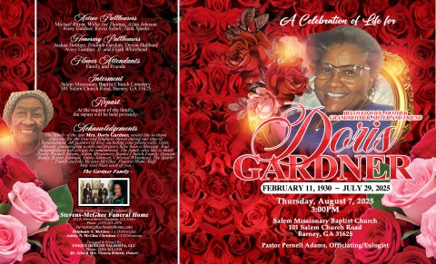 2025 - Doris Gardner - Funeral Program