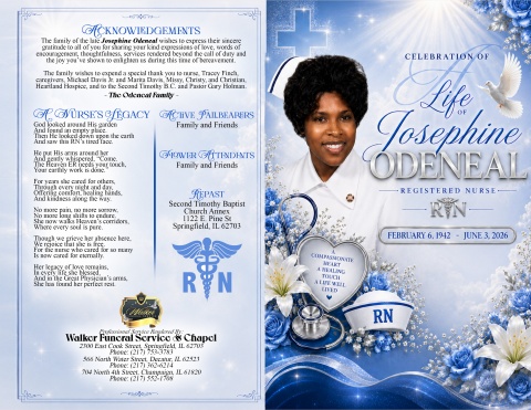 Josephine Odeneal - Keepsake Program (8.5x11)
