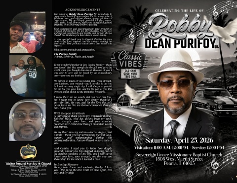 Mr. Bobby Dean Purifoy, Sr. - Keepsake Program (8.5x11)
