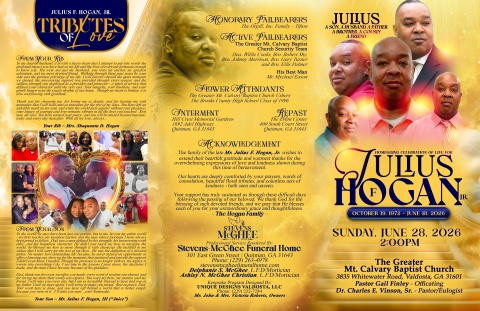 Julius F. Hogan, Jr. - Keepsake Program (11x17) Mockup