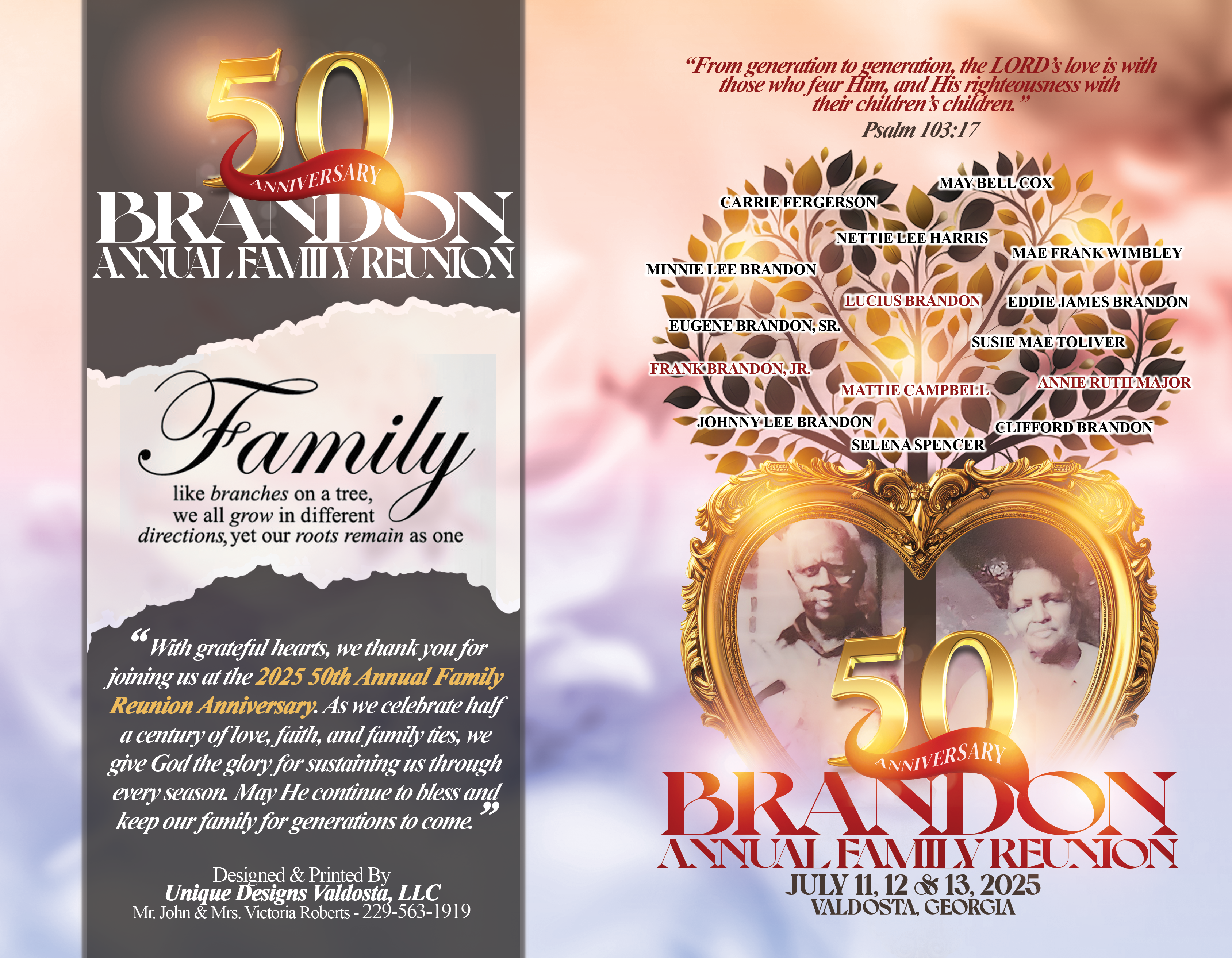 Brandon Family Reunion - Program Layout