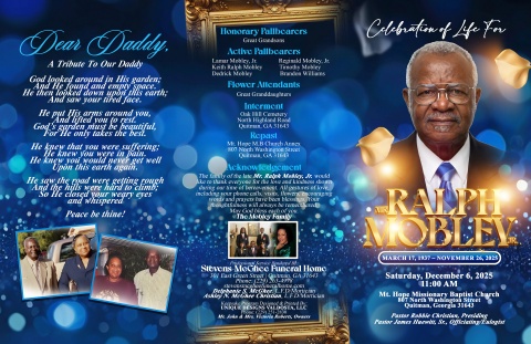 Mr. Ralph Mobley Jr - Funeral Announcement