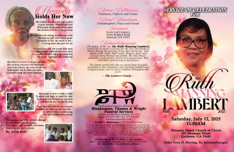 2025 - Sis. Ruth Manning Lambert - Keepsake Programs