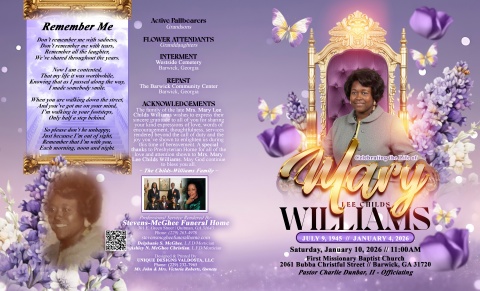 Mrs. Mary Lee Childs Williams - Keepsake Program (2026)