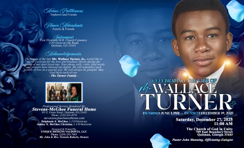 Mr. Wallace Turner, Jr - Keepsake Program