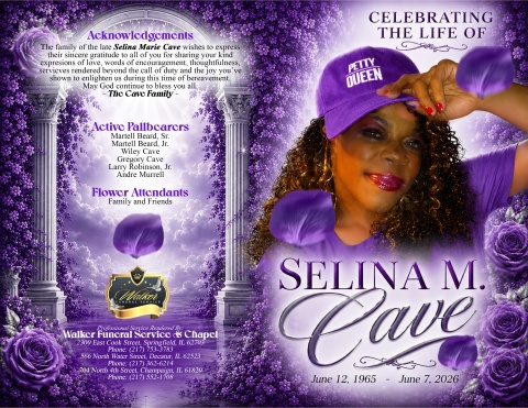 Selina M. Cave - Keepsake Program (8.5x11) Purple Version