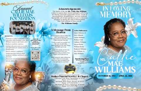 Ms. Callie Mae Williams - Keepsake Program (11x17)