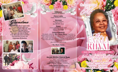 Mrs. Emma Rhym - Keepsake Obituary