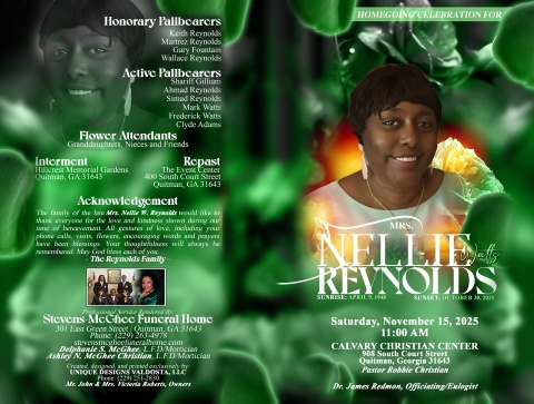 Mrs. Nellie Watts Reynolds - 8.5x11