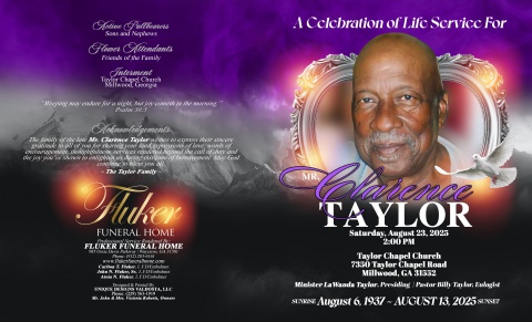 Mr. Clarence Taylor - Keepsake Program