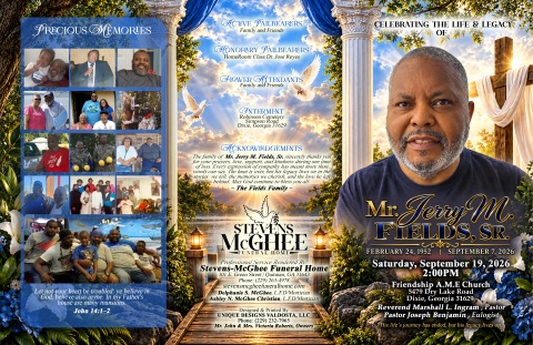 Mr. Jerry M. Fields, Sr. - Keepsake Program (11x17)