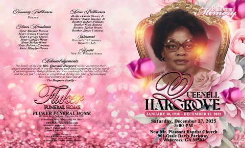 Mrs. Queenell Hargrove - Keepsake Program