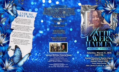 Ms. Mattie Lavern Hadley - Keepsake Program (8.5x14)