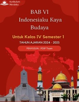 Merah Ilustrasi Sampul Buku Modul Ajar Bahasa Indonesia