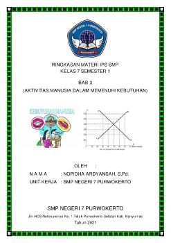 RANGKUMAN IPS SMP 7  B3 KEBUTUHAN MANUSIA NOPIDHA ARDYANSAH
