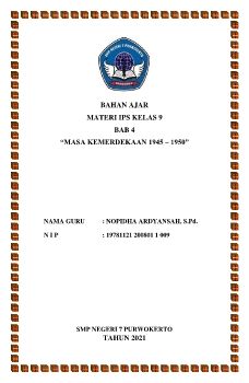 Bahan Ajar IPS 9 Masa Kemerdekaan.
