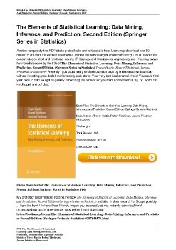 The Elements of Statistical Learning: Data Mining, Inference, and Prediction, Second Edition (Springer Series in Statistics)Trevor Hastie, Robert Tibshirani, Jerome Friedman (Hardcover)