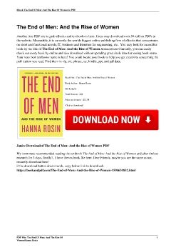 The End of Men: And the Rise of WomenHanna Rosin