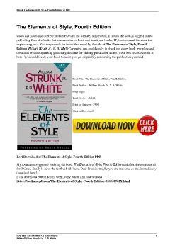 The Elements of Style, Fourth EditionWilliam Strunk Jr., E. B. White