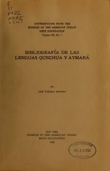 Bibliografa de las lenguas quechua y aymar