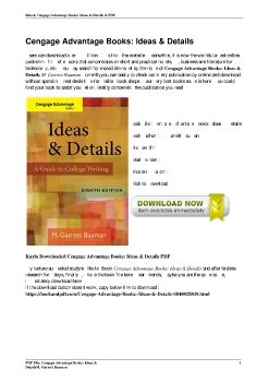 Cengage Advantage Books: Ideas & DetailsM. Garrett Bauman