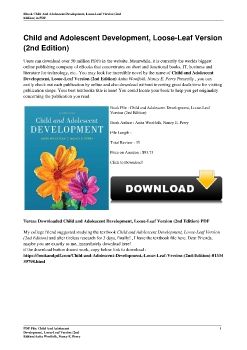 Child and Adolescent Development, Loose-Leaf Version (2nd Edition)Anita Woolfolk, Nancy E. Perry