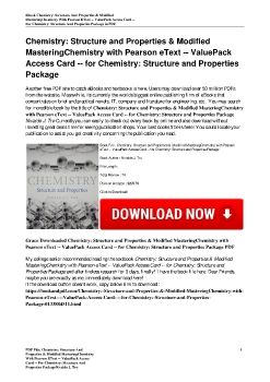 Chemistry: Structure and Properties & Modified MasteringChemistry with Pearson eText -- ValuePack Access Card -- for Chemistry: Structure and Properties PackageNivaldo J. Tro