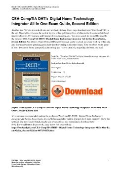 CEA-CompTIA DHTI+ Digital Home Technology Integrator All-In-One Exam Guide, Second EditionRon Gilster, Helen Heneveld