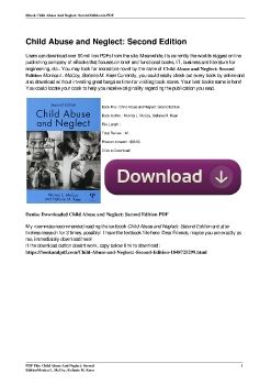 Child Abuse and Neglect: Second EditionMonica L. McCoy, Stefanie M. Keen