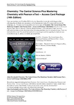 Chemistry: The Central Science Plus Mastering Chemistry with Pearson eText -- Access Card Package (14th Edition)Theodore E. Brown, H. Eugene LeMay, Bruce E. Bursten, Catherine Murphy