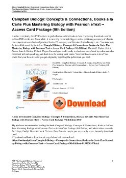 Campbell Biology: Concepts & Connections, Books a la Carte Plus Mastering Biology with Pearson eText -- Access Card Package (9th Edition)Martha R. Taylor, Eric J. Simon, Jean L. Dickey, Kelly A. Hogan