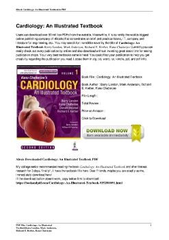 Cardiology: An Illustrated TextbookBarry London, Mark Anderson, Richard E. Kerber, Kanu Chatterjee