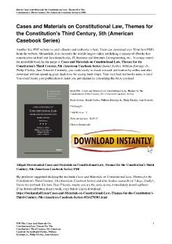 Cases and Materials on Constitutional Law, Themes for the Constitution's Third Century, 5th (American Casebook Series)Daniel Farber, William Eskridge Jr., Philip Frickey, Jane Schacter