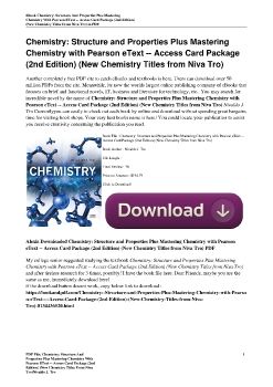 Chemistry: Structure and Properties Plus Mastering Chemistry with Pearson eText -- Access Card Package (2nd Edition) (New Chemistry Titles from Niva Tro)Nivaldo J. Tro