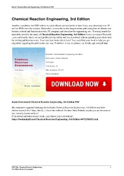 Chemical Reaction Engineering, 3rd EditionOctave Levenspiel