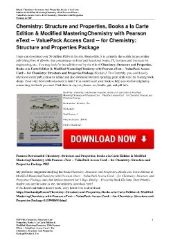 Chemistry: Structure and Properties, Books a la Carte Edition & Modified MasteringChemistry with Pearson eText -- ValuePack Access Card -- for Chemistry: Structure and Properties PackageNivaldo J. Tro