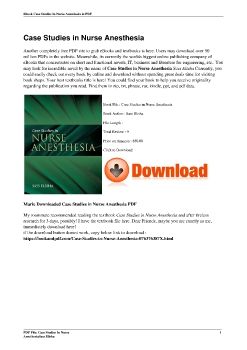 Case Studies in Nurse AnesthesiaSass Elisha