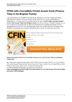 CFIN4 (with CourseMate Printed Access Card) (Finance Titles in the Brigham Family)Scott Besley, Eugene F. Brigham