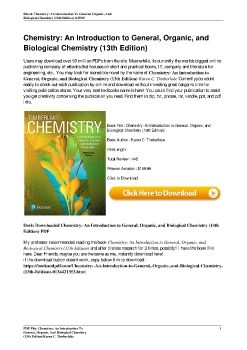 Chemistry: An Introduction to General, Organic, and Biological Chemistry (13th Edition)Karen C. Timberlake