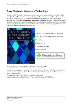 Case Studies in Veterinary TechnologyRockett & Christensen (Workbook)