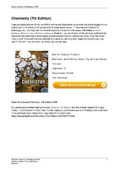 Chemistry (7th Edition)John E. McMurry, Robert C. Fay, Jill Kirsten Robinson