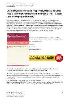 Chemistry: Structure and Properties, Books a la Carte Plus Mastering Chemistry with Pearson eText -- Access Card Package (2nd Edition)Nivaldo J. Tro