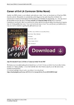 Career of Evil (A Cormoran Strike Novel)Robert Galbraith