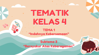 TEMA 1 “Indahnya Kebersamaan”  Subtema 3 “Bersyukur Atas Keberagaman”