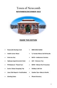 Town of Newcomb Newsletter - November December 2022