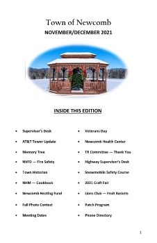 Town of Newcomb Newsletter - November December 2021