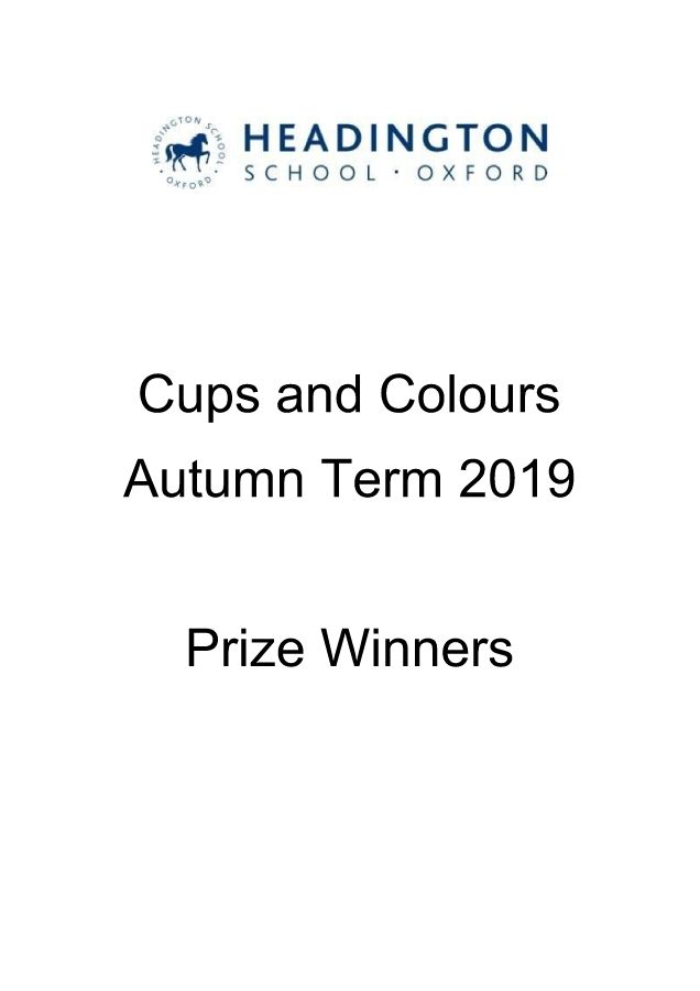 Cups and Colours Autumn Term 2019 Booklet
